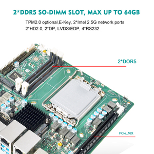 Mainboard Piesia thế hệ 13, 12 <span class=keywords><strong>Mini</strong></span> <span class=keywords><strong>ITX</strong></span>, socket LGA 1700, chipset H610/Q670, 2 cổng LAN, 2 khe DDR5, X86, Mainboard Panel PC công nghiệp All-in-One - Product Image 4