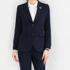 Women's Haute Couture Black Suit Set Cross Season Classic Career Management Wear Executive Office Wear