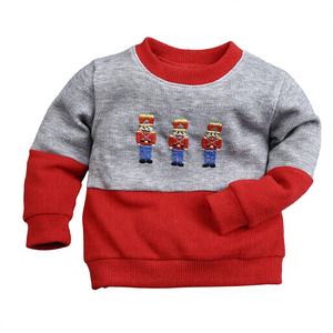 Cardigan en laine 100% brodé motif soldat, luxe décontracté, pour bébé, fabrication OEM ODM, vêtements pour enfant, garçon, personnalisé, fait main, vente en gros - Product Image 1