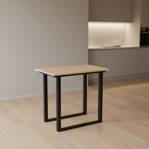 <b>Solid</b> Pine <b>Wood</b> Dining <b>Table</b> Rectangle Metal Legs Industrial Modern Design 4 Seater Home Furniture - Product Image 2