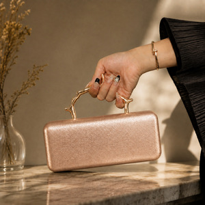 Stylish Solid Color PU Leather Clutch Bag For Evening Party Custom logo top handle handbags Wholesale women's clutch bags Bulk - Product Image 5