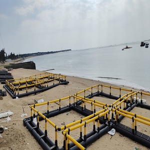 กรงเลี้ยงปลา HDPE ป้องกันคลื่น รูปทรงสี่เหลี่ยม ขนาด 4ม.x4ม. พร้อมอุปกรณ์เสริมครบชุด ระดับ 12 - Product Image 3