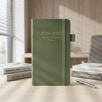 Planificateur mi-année 26-27 pour carnet 24, agenda simple en anglais, livre de poche, couverture en PU, 100 feuilles, cadeau personnalisé