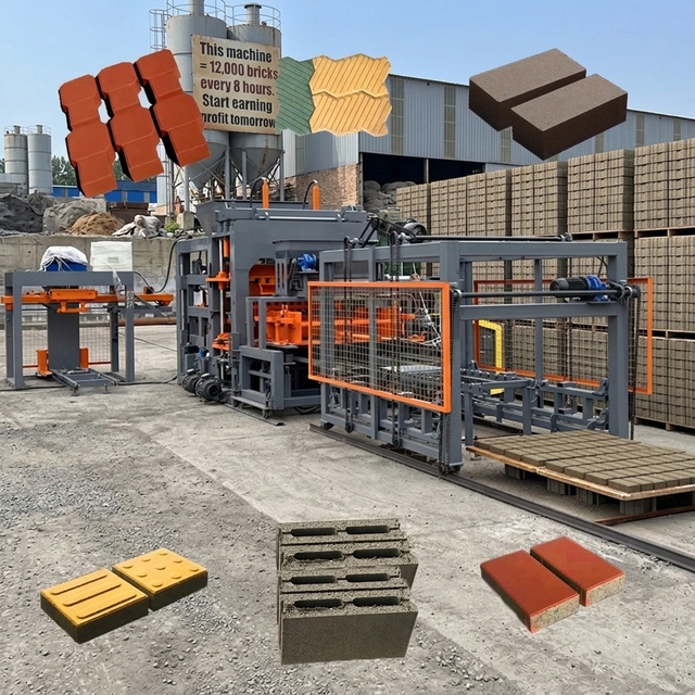 Kaidong QT12-15 Earth Block Machine Compressed Block Production Line Brick Machine Making Automatic