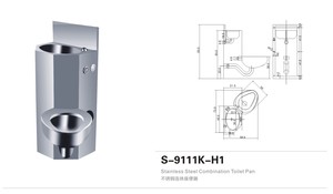 Ensemble WC et lavabo monobloc moderne occidental <span class=keywords><strong>pour</strong></span> prison, avec siphon en P, cuvette de <span class=keywords><strong>toilette</strong></span> et <span class=keywords><strong>robinet</strong></span> en acier inoxydable - Product Image 2