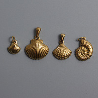 Pendentif Coquillage Coquille Saint-Jacques en Acier Inoxydable Plaqué Or 14K pour Collier DIY et Accessoires de Bijoux