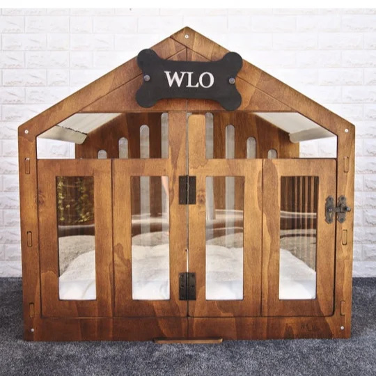 Современный домик для собак, домик для кошек с акриловой дверью, окрашенный деревянный домик для собак, ящик, мебель, домашний домик для собак