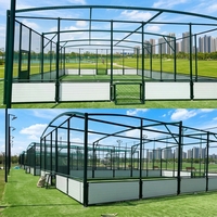 Sistema de Jaulas para Fútbol, Valla Deportiva de Malla Metálica, Jaula 3v3, Cercado para Cancha de Fútbol con Panel Compuesto de 1m para Campo de Fútbol