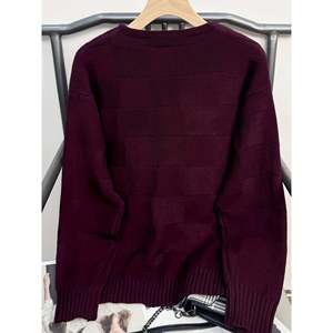Suéter de cuello redondo con mangas abullonadas fucsia talla S para mujer - Product Image 2