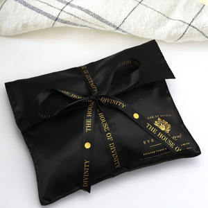 Ücretsiz örnek özel Logo baskılı moda ipek saten zarf çanta bez saç alışveriş hediye için kurdele ile toz kılıfı - Product Image 4