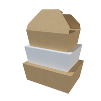 Boîte alimentaire jetable en papier kraft pour plats à emporter, boîte bento, boîte à sushi et salade à emporter