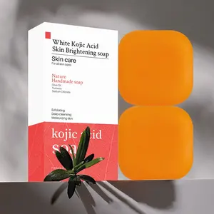 Hot Selling 2 Pcs Natural Honey Turmeric Soap Dark Spots Skin Care Custom Logo Whitening Kojic Acid Soap