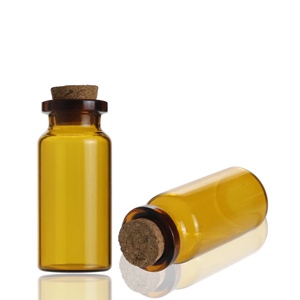 ขวดแก้วขนาดเล็ก 10 มล. 22x50 มม. พร้อมฝาปิดจุกไม้ก๊อก ขวดข้อความขนาดเล็ก ภาชนะขนาดจิ๋ว - Product Image 4