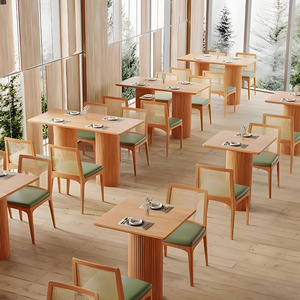Juego de muebles de ratán tejido de madera maciza de alta calidad, mesa de viento japonesa <span class=keywords><strong>y</strong></span> <span class=keywords><strong>sillas</strong></span> de <span class=keywords><strong>restaurante</strong></span> <span class=keywords><strong>para</strong></span> cafeterías - Product Image 5