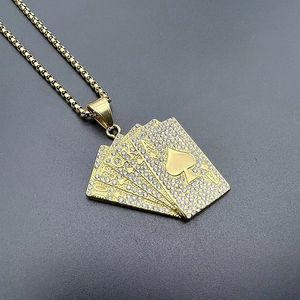 Yunnique – collier avec pendentif en acier inoxydable pour hommes, bijoux de fête avec strass - Product Image 2