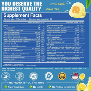 Multivitaminico in Caramelle Gommose OEM per Donne <span class=keywords><strong>e</strong></span> Mezza Età con Vitamine C, D3, <span class=keywords><strong>E</strong></span>, B6, B12, <span class=keywords><strong>Omega</strong></span> 3, CoQ10 - Supporto Antiossidante <span class=keywords><strong>e</strong></span> Schiarente per la Pelle - Product Image 3