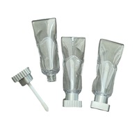 Flacon de peinture en plastique transparent de 4 ml avec bouchon argenté mat, 100 pièces, personnalisable, tube vide pour brillant à lèvres, impression offset
