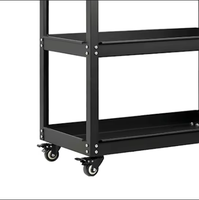 Chariot à outils à 3 niveaux en acier inoxydable robuste, chariot de rangement roulant pour atelier, OEM/OBM, capacité de charge de 300 kg pour garage de réparation automobile