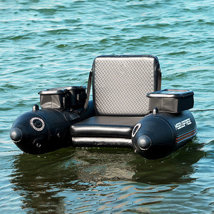 Float Tube <span class=keywords><strong>Gonflable</strong></span> Monoplace <span class=keywords><strong>Bateau</strong></span> Ponton en PVC Épaissi Canoë Kayak à Rames pour Amateurs de Pêche - Product Image 3
