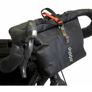 กระเป๋าติดแฮนด์จักรยานเสือภูเขาทนทาน,กระเป๋าติดแฮนด์แบบม้วนด้านบน PVC กันน้ำกลางแจ้ง