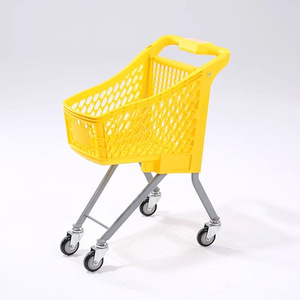 yellow kids supermarket shopping <b>trolley</b> mall amusement park wheeled toy cart snack shop children <b>trolley</b> with flag - Product Image 1