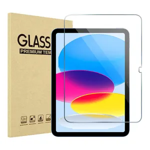 Square Edge HD Clear Tablet Tempered Glass Screen Protector for IPad 10th 10.9 Inch /iPad Pro 11 2022 With Packaging