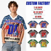 Camiseta Deportiva de Malla Oversize Personalizada con Estampado de Fútbol Americano, Unisex, Retro, Corte Cuadrado, Manga Corta, Transpirable, de Secado Rápido, Tallas Grandes