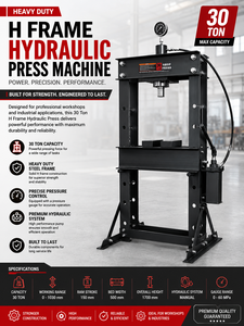 Presse hydraulique professionnelle haute performance à cadre en H Tayo ME-PO30 300kN Force de retour de l'éjecteur Composants essentiels durables - Product Image 1