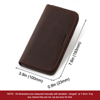Dompet Kulit Asli Pria Anti-RFID Anti-Maling, Tempat Penyimpanan Kartu Kredit, Tas Clutch Organizer untuk Pria dan Wanita