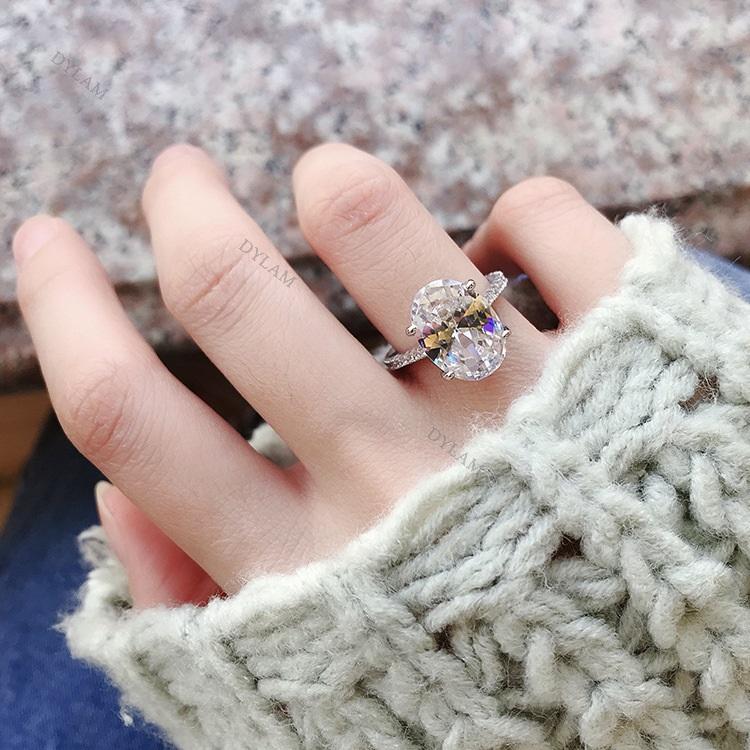 Dylam 925 Pretty Anillos de compromiso Italia Anillo de plata