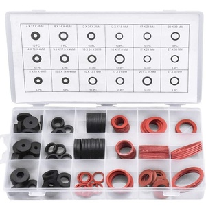 Kit Combinato di Guarnizioni in Acciaio, Carta e Gomma Rosse e Nere da 141 Pezzi, Anelli di Tenuta in Gomma Resistenti alle Alte Temperature, O-ring - Product Image 4