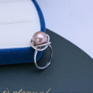 แหวนแฟชั่นผู้หญิง San Sheng San San ขายส่ง ไข่มุกน้ำจืดทรงกลม 11-12 มม. แสงเงาสวยงาม ไข่มุกคุณภาพดี เงินแท้ S925 ดีไซน์เปิด - Product Image 2