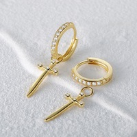 SPJ anting-anting Cz perak murni 925 anting-anting perhiasan melingkar halus telinga silang perhiasan berlapis emas 18K hadiah pernikahan wanita