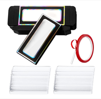 Ensemble de faux ongles personnalisés, 24 pièces, étiquettes de luxe, emballage, boîtes vides avec fenêtre en PVC transparent