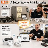 Imprimante d'étiquettes thermiques ED1080 OEM & ODM 203 DPI sans fil portable pour la logistique express en gros