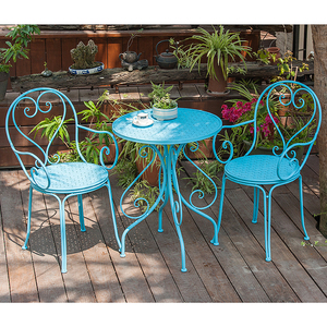 Set di Tavoli e Sedie da <span class=keywords><strong>Esterno</strong></span> in Ferro a Tre Colori Combinati <span class=keywords><strong>per</strong></span> Balcone, Tempo Libero e Caffetteria - Product Image 3