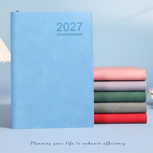 Carnets de notes, agendas et planificateurs personnalisés 2027, couverture souple A5, prix d'usine, en cuir PU, journal quotidien, hebdomadaire, mensuel - Product Image 2