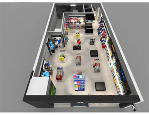Diseño de Tienda de Artículos Deportivos Comerciales, Exhibidores de Ropa Deportiva de Metal Hechos Profesionalmente, Decoración para Tiendas de Ropa Deportiva - Product Image 2