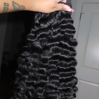 Rambut India Alami Mentah Berkualitas Tinggi, Gelombang, Untuk Kepang, Bebas Bahan Kimia, Logo Kustom, Semua Jenis Ekstensi Rambut