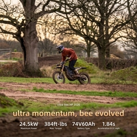 2026 Neu: Ultra Bee X HP Elektro-Enduro-Motorrad mit Langstreckenfederung, 74V Akku, 95 km/h Höchstgeschwindigkeit für den Wald