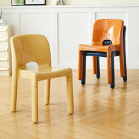 Chaise de salle à manger médiévale style coréen, en plastique épaissi, empilable, vintage, artistique, pour café, avec dossier, tabouret ottoman