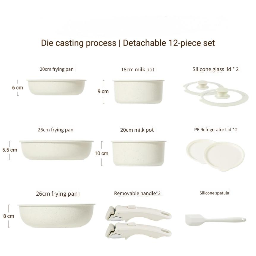 juego de utensilios de cocina blanco de 12 piezas