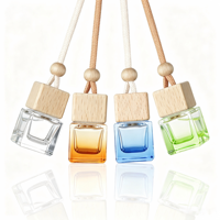 OEM ODM 8ML 10ml Mini Flacon Diffuseur de Parfum Carré Dégradé Coloré pour Voiture, à Suspendre, Portable, avec Bouchon en Bois
