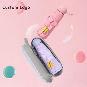 Lady Mini Capsule Umbrella, 5-Fold UV Blocking Portable Pocket <b>Sunscreen</b> Umbrellas with Case for Tradeshow Giveaways - Product Image 1