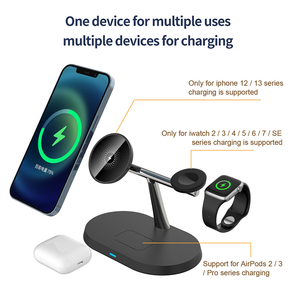 Chargeur sans fil multi-appareils 3 en 1 |   Support magnétique et <span class=keywords><strong>charge</strong></span> inductive pour écouteurs, montres, smartphones - Product Image 3