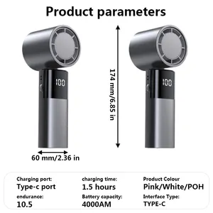 Kundenspezifisches Muster-Anzeigen-Frequenz 4000 mahUSB wiederaufladbare Poly- und Substanzbatterie tragbarer wiederaufladbarer Mini-Lüfter