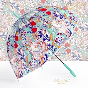 RST temizle şemsiye tam baskı doom şekil çiçek yetişkin şeffaf şemsiye