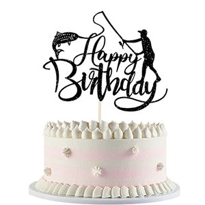 Arthsdite 24 Adornos Para Cupcakes De Pesca, Decoración De Cupcakes De Feliz Cumpleanos Decoracion Colorida Para Tartas De Pesca Tema De Cana De Pescar Para Hombres Y Mujeres Cumpleanos