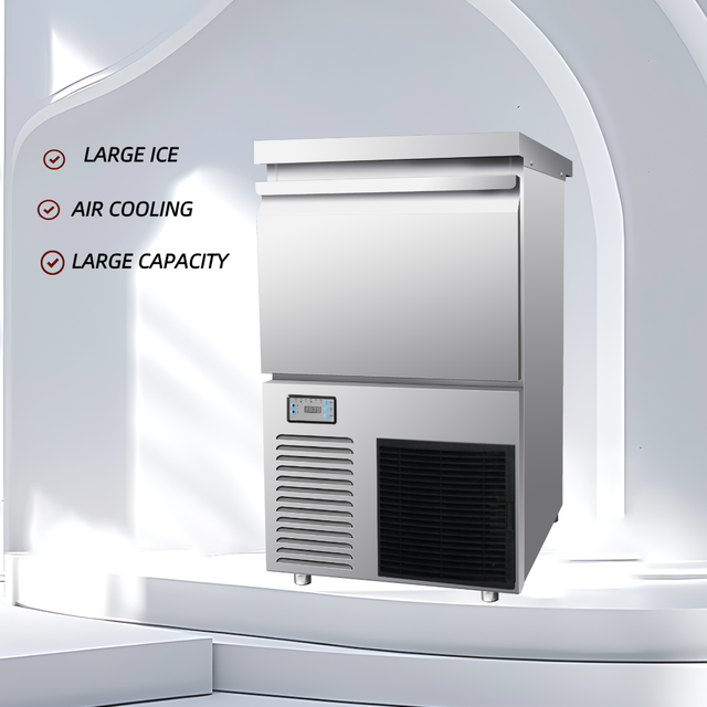 220V/50 - 60HZ 110V/60HZ Large Ice Maker Machine 50KG/24H Stainless Steel Cube Ice Fabricador De Hielo for Bars and Restaurants