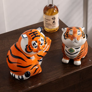 Zodiaciger ornamenti in ceramica tigre figurina per ufficio cinese e arredamento per la casa tavola decorazione accessori - Product Image 5